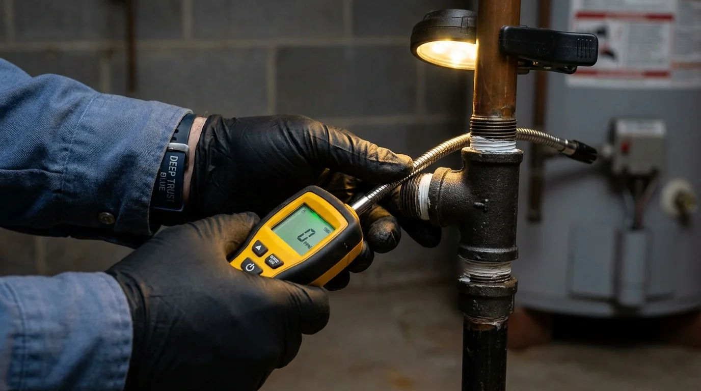 Gas leak detection with electronic sniffer by Johns Plumbing LLC in Downingtown