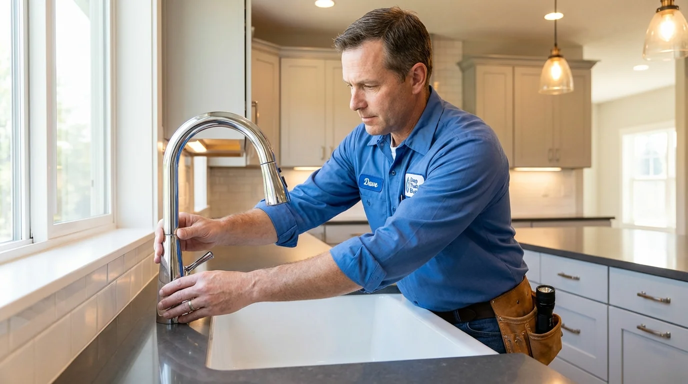 Kitchen faucet installation by Johns Plumbing LLC in Downingtown